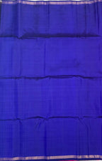 VSBL381 - rani pink color body , dark ink blue color pallu , blouse - Pure silk saree
