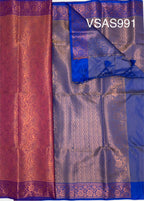 VSAS991 - pink color body , blue color pallu , blouse.