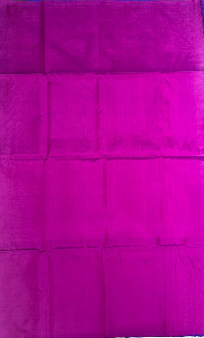 VSA591 - ink blue color body & purple color pallu , blouse pure silk saree