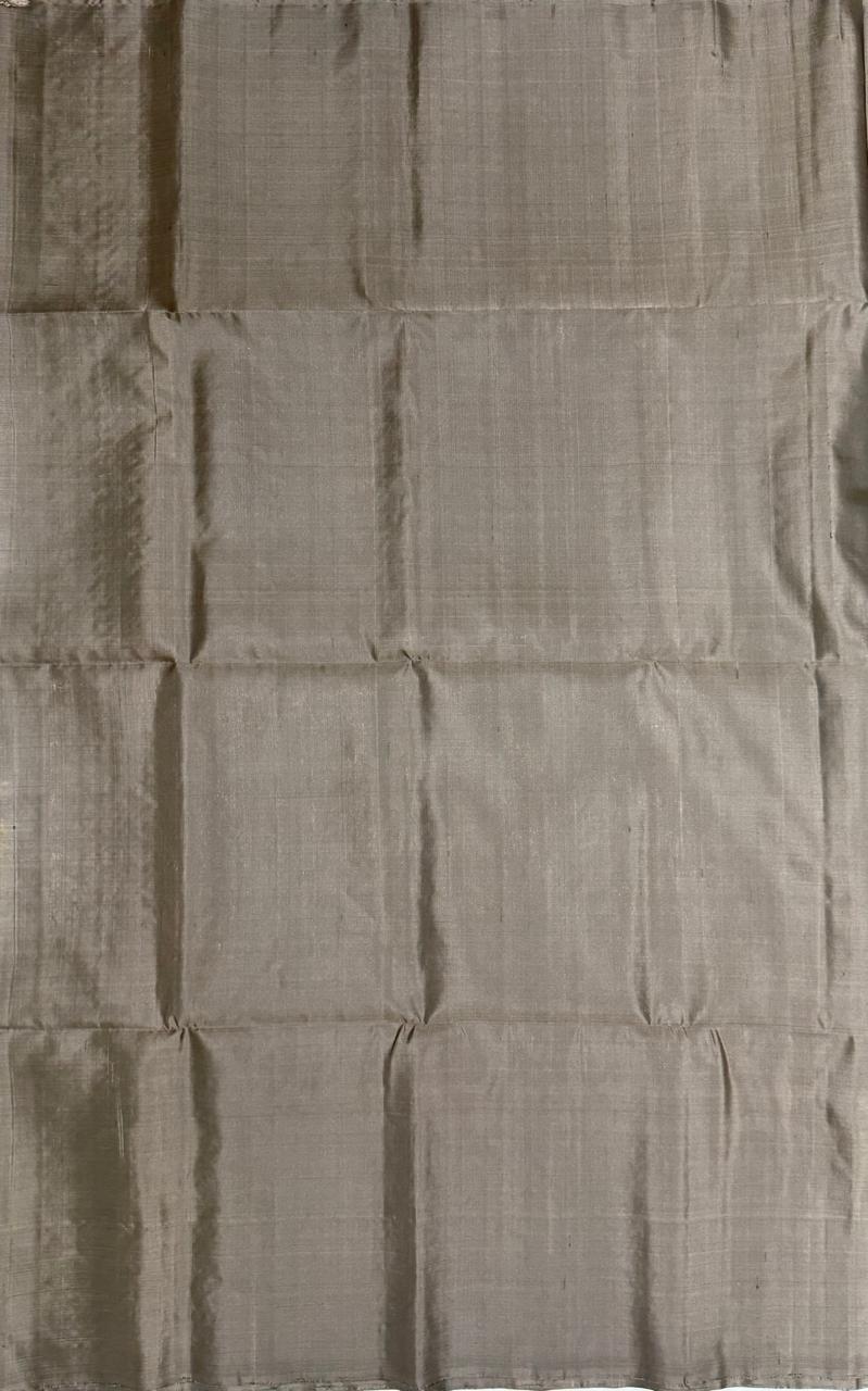 VSS440 - elephant grey color body, pallu , blouse pure silk saree