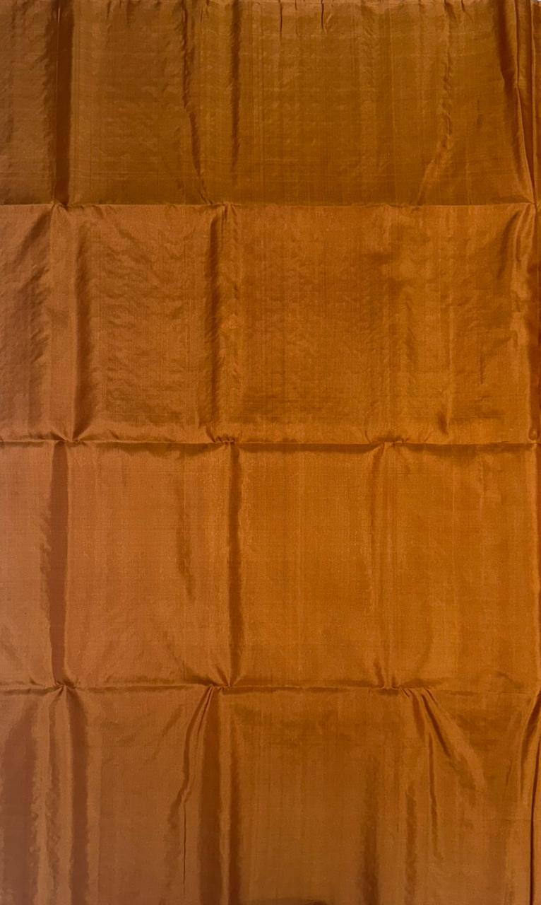 VSS441 - dark mustard color body, pallu , blouse pure silk saree