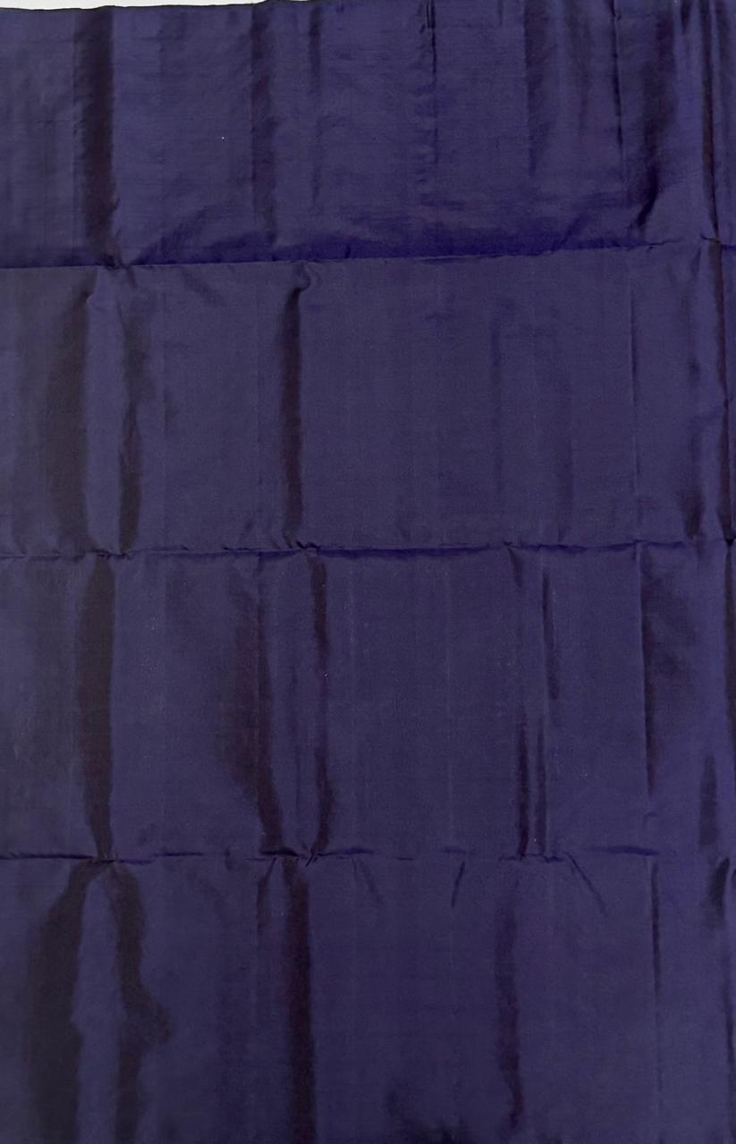 VSS445 - navy blue color body, pallu , blouse pure silk saree
