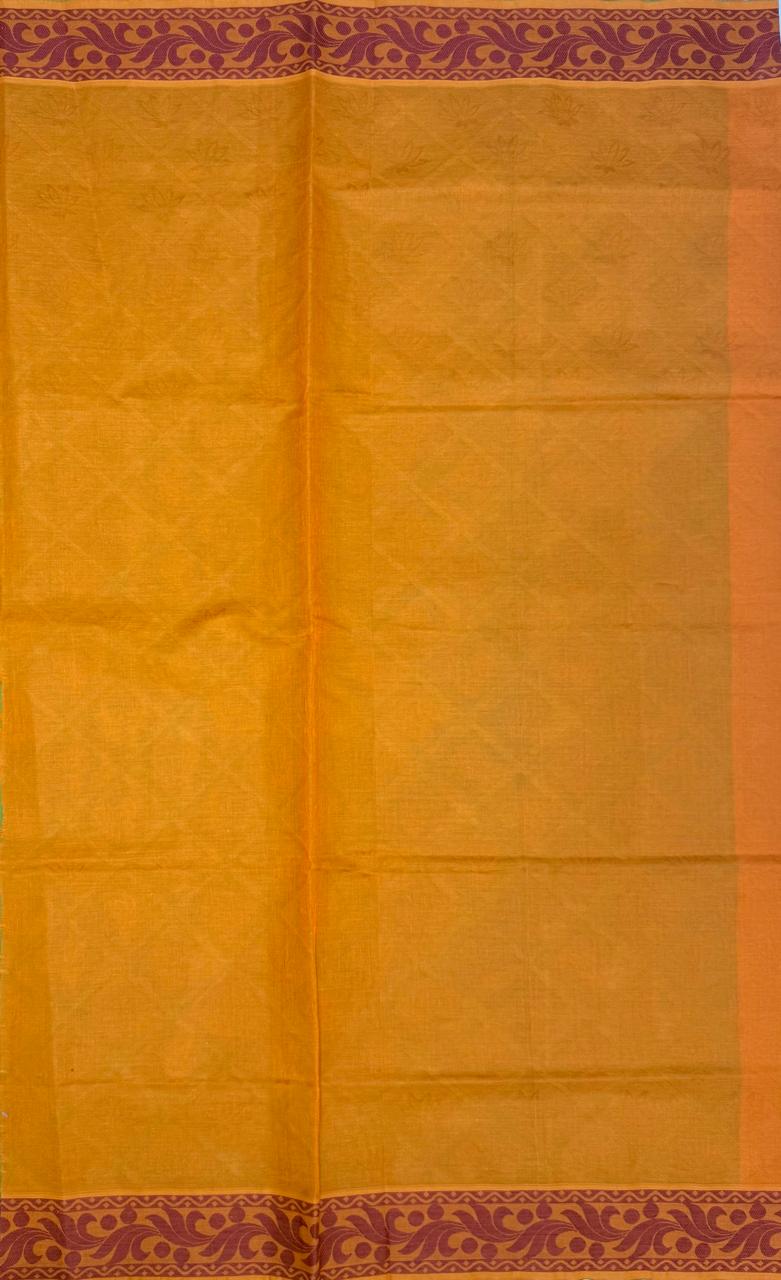 VSC743 - green color body , orange color pallu,blouse.