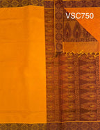 VSC750 - yellow color body , red with yellow color pallu,blouse.
