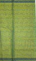 VSC757 - brown with yellow color body , blue with yellow color pallu,blouse.