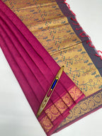 VSC761 - purple color body , blue with pink color pallu,blouse.