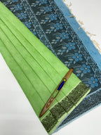 VSC764 - green color body , sky blue color pallu,blouse.