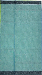 VSC764 - green color body , sky blue color pallu,blouse.