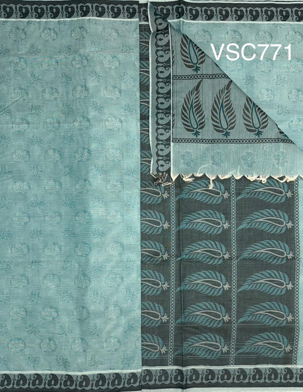 VSC771 - light blue color body, pallu,blouse.