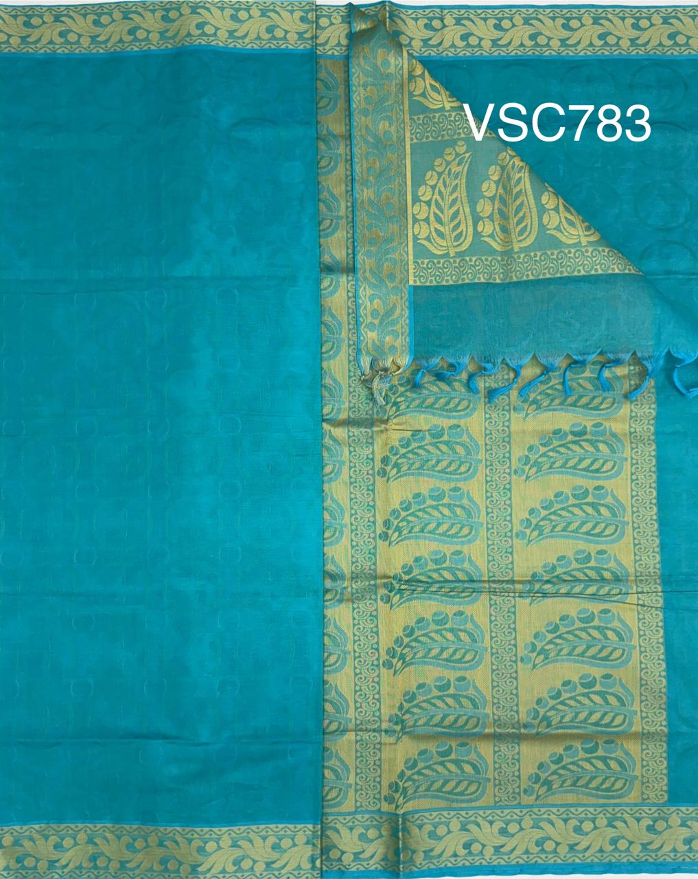 VSC783 - blue color body, pallu,blouse.