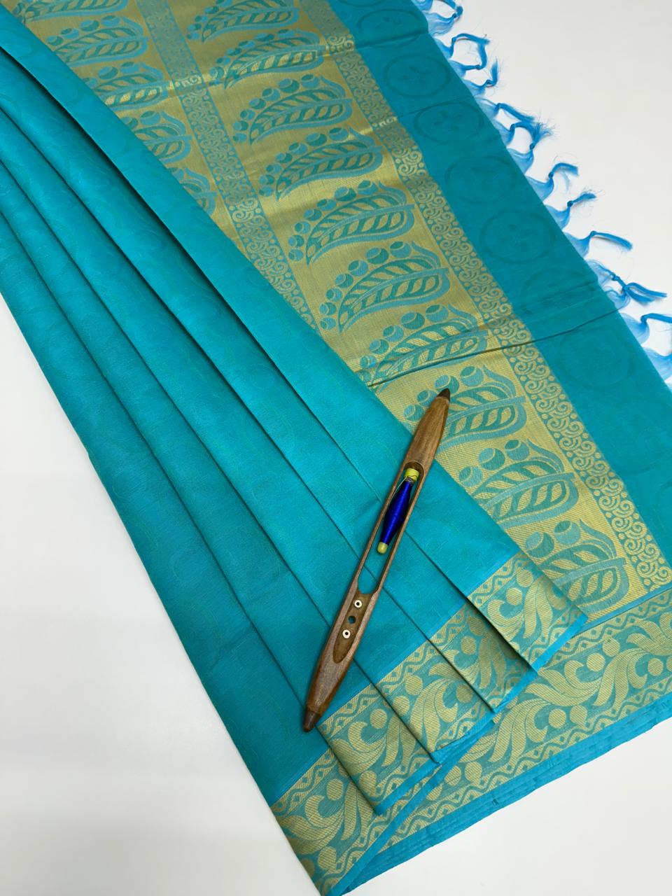 VSC783 - blue color body, pallu,blouse.