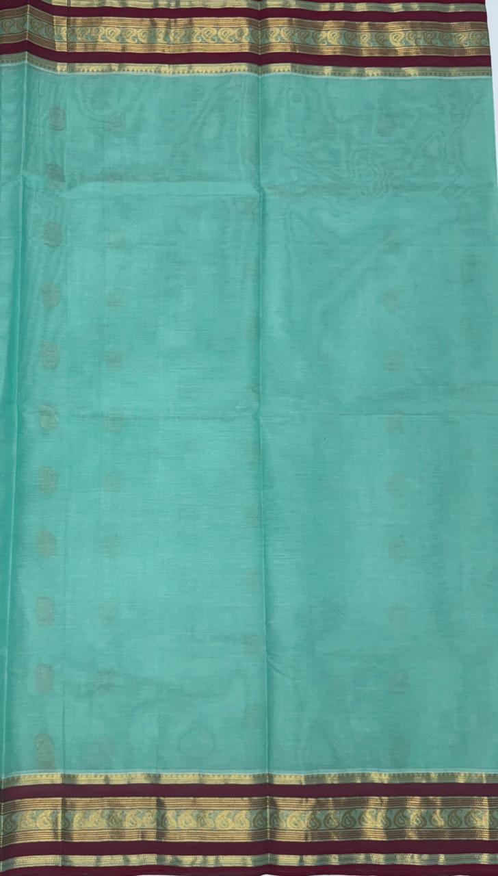 VSC791 - sea blue color body, pallu,blouse.