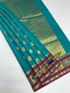 VSC794 - peacock blue color body, pallu,blouse.