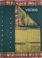 VSC800 - green color body, pallu,blouse.