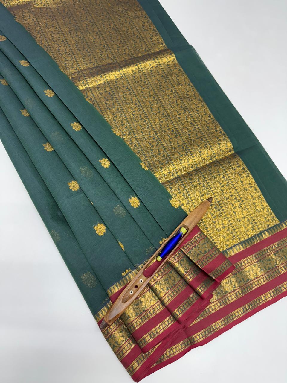 VSC800 - green color body, pallu,blouse.