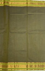 VSC806 - cow dung green color body, pallu,blouse.