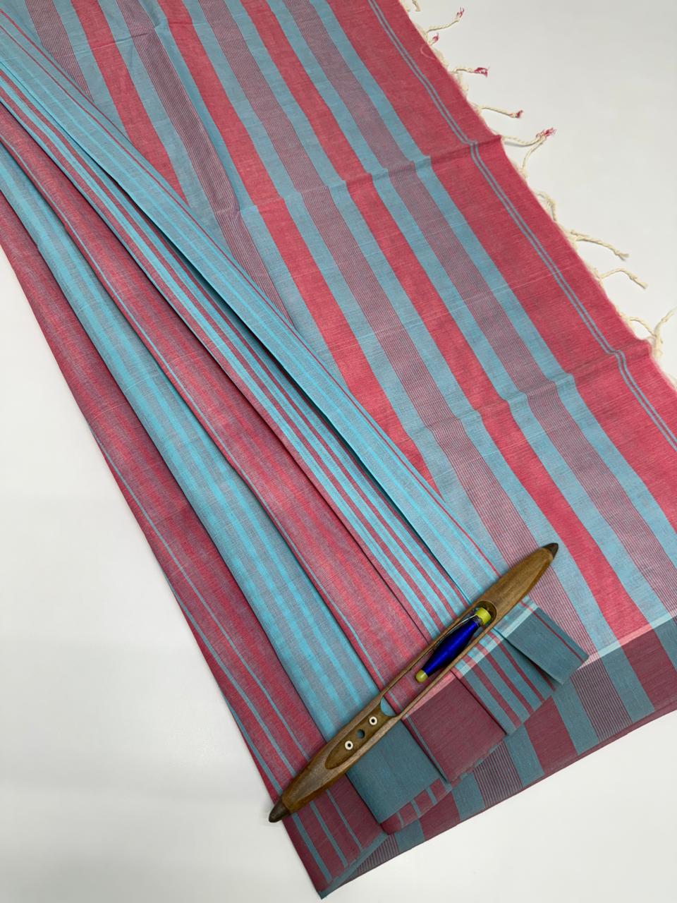 VSC819 - light pink with sky blue color body , light pink color pallu,blouse.