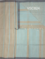 VSC824 - sandal with sky blue color body, pallu,blouse.
