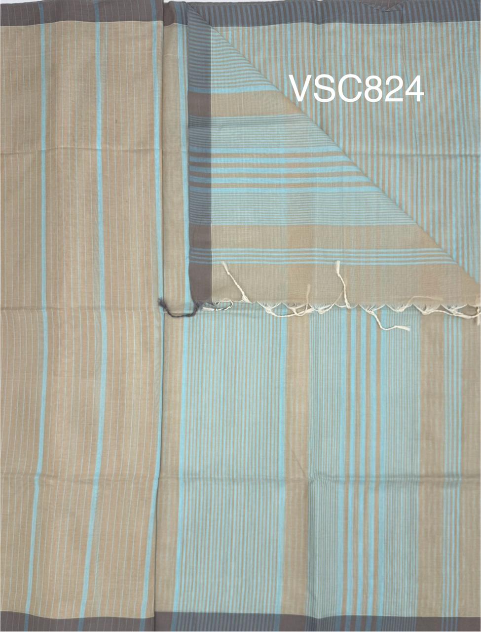 VSC824 - sandal with sky blue color body, pallu,blouse.