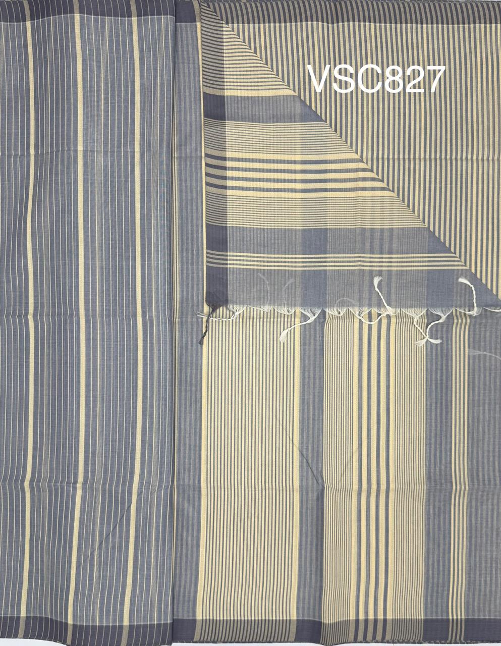 VSC827 - light grey color body, pallu,blouse.