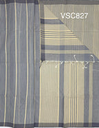 VSC827 - light grey color body, pallu,blouse.
