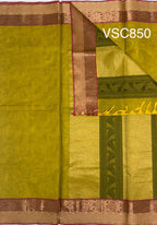 VSC850 - mehandi green color body, pallu,blouse.