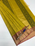 VSC850 - mehandi green color body, pallu,blouse.
