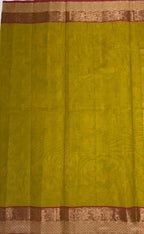 VSC850 - mehandi green color body, pallu,blouse.