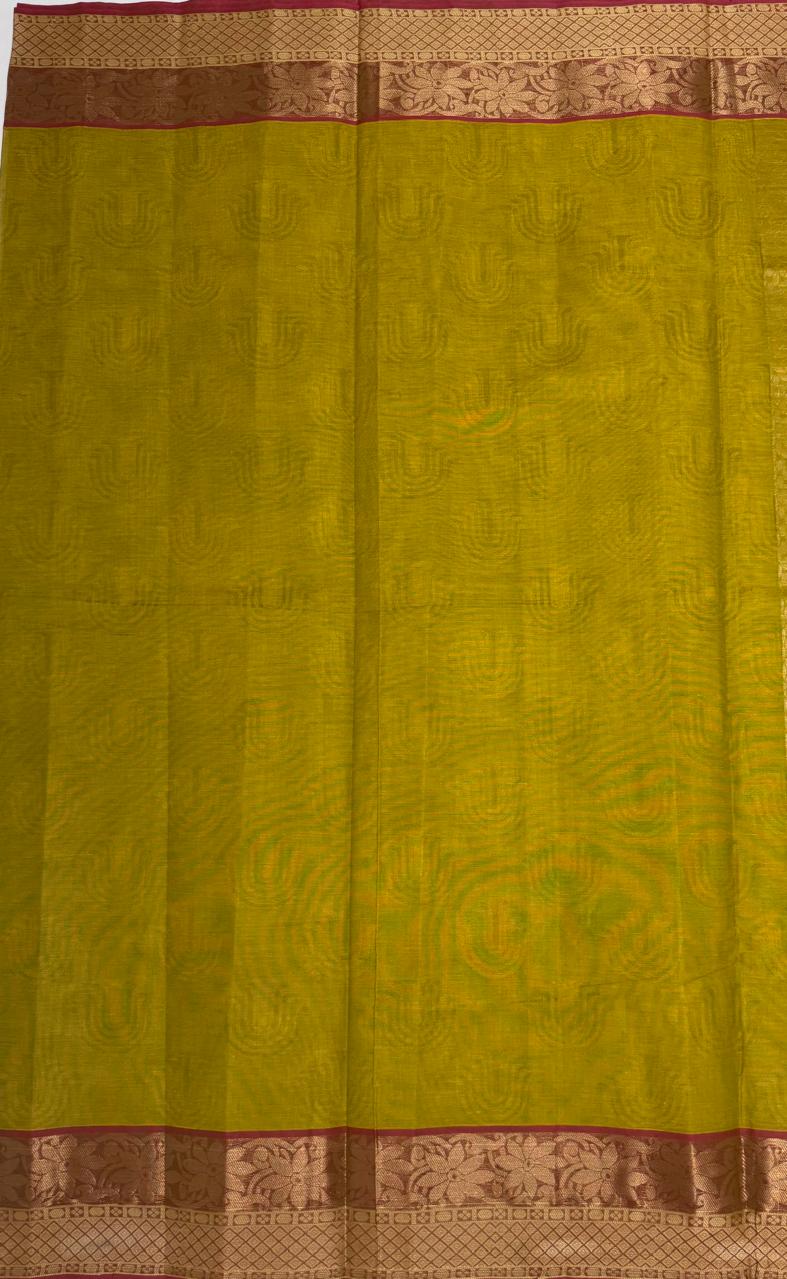 VSC850 - mehandi green color body, pallu,blouse.