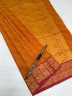 VSC851 - orange color body, pallu,blouse.