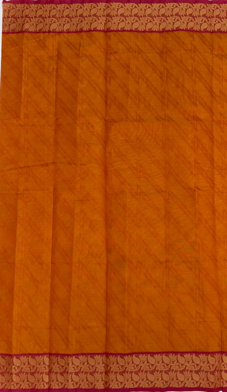 VSC851 - orange color body, pallu,blouse.