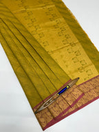 VSC853 - mehandi green color body, pallu,blouse.