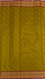VSC853 - mehandi green color body, pallu,blouse.