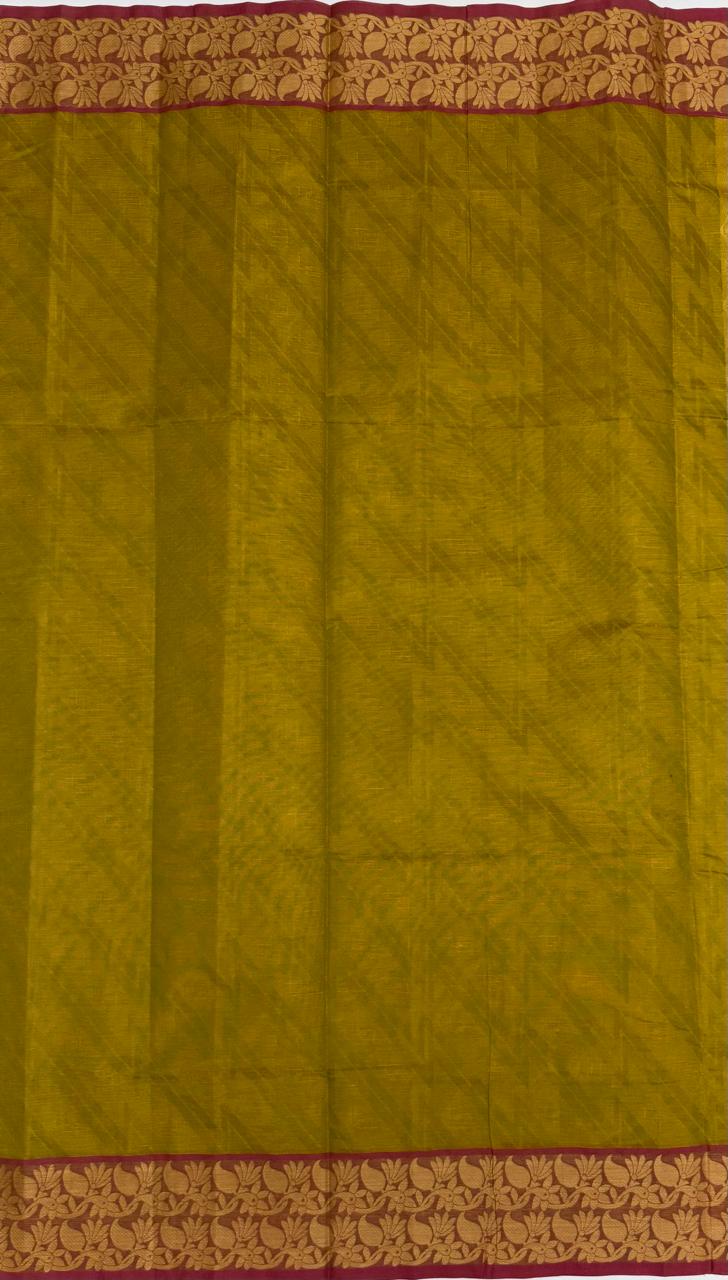 VSC853 - mehandi green color body, pallu,blouse.
