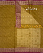 VSC854 - mustard yellow color body, pallu,blouse.