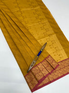 VSC854 - mustard yellow color body, pallu,blouse.