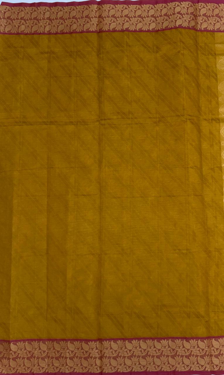VSC854 - mustard yellow color body, pallu,blouse.