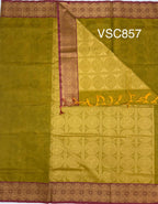VSC857 - mehandi green color body, pallu,blouse.