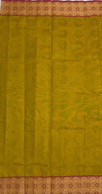 VSC857 - mehandi green color body, pallu,blouse.