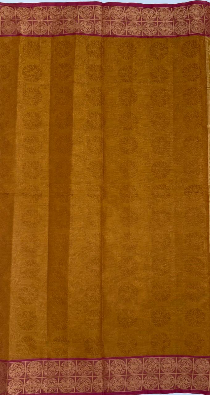 VSC860 - mustard yellow color body, pallu,blouse.