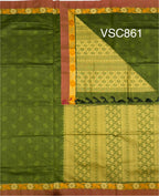 VSC861 - green color body, pallu,blouse.