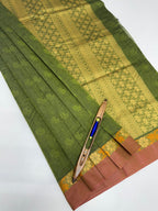 VSC861 - green color body, pallu,blouse.