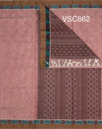 VSC862 - peach color body, pallu,blouse.
