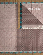 VSC866 - chocolate brown color body, pallu,blouse.