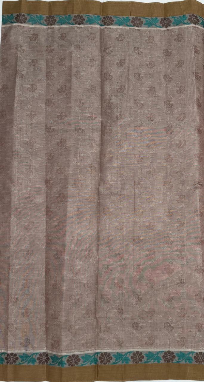 VSC866 - chocolate brown color body, pallu,blouse.