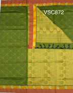 VSC872 - leaf green color body, pallu,blouse.