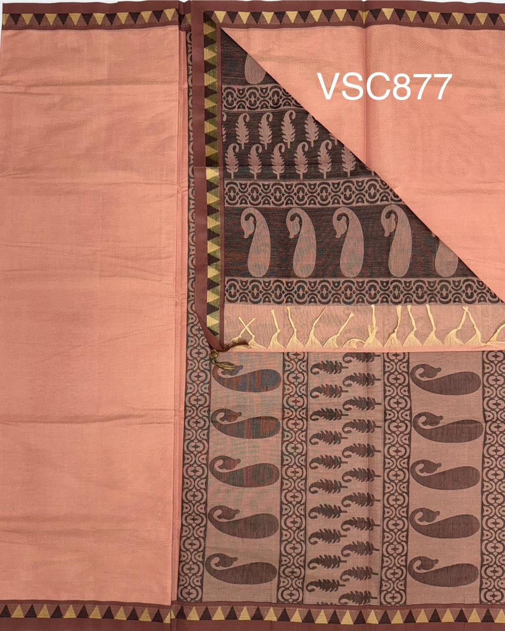 VSC877 - light peach color body, pallu,blouse.