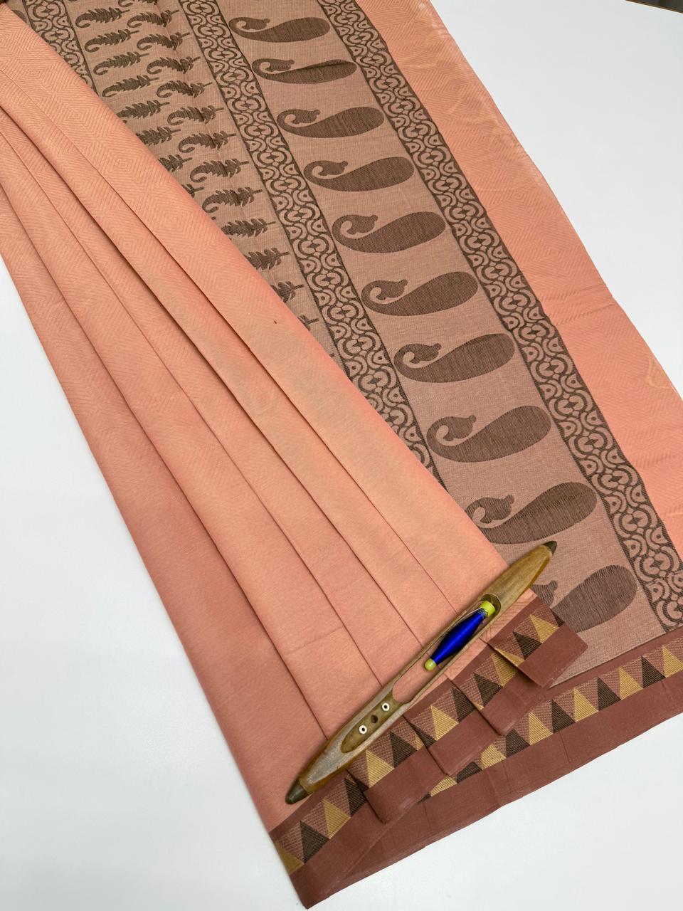 VSC877 - light peach color body, pallu,blouse.