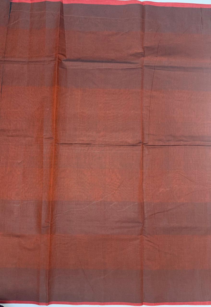 VSC884 - orange with black color body, pallu,blouse.