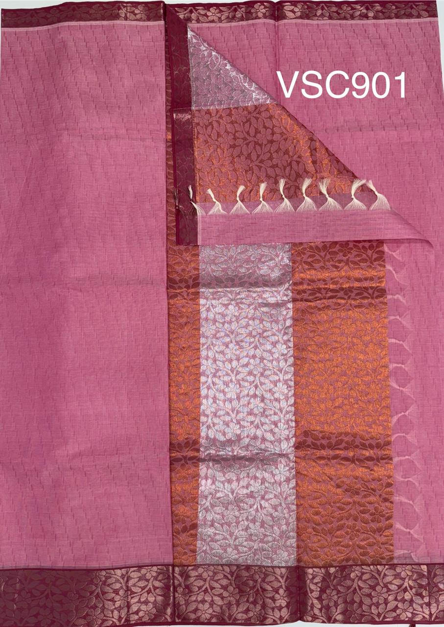 VSC901 - rose milk color body, pallu,blouse.